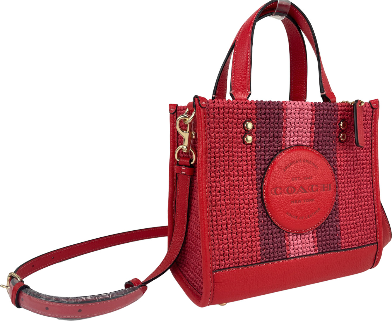 Tote Bag Coach Dempsey Straw Miami Red