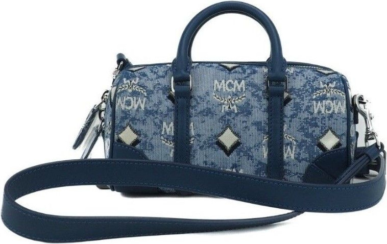 Satchel Crossbody Handbag MCM Boston Mini Vintage Jacquard Logo