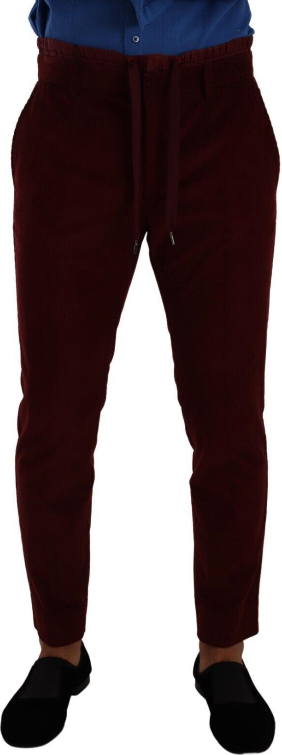 Dress Trousers Dolce & Gabbana Bordeaux Velvet