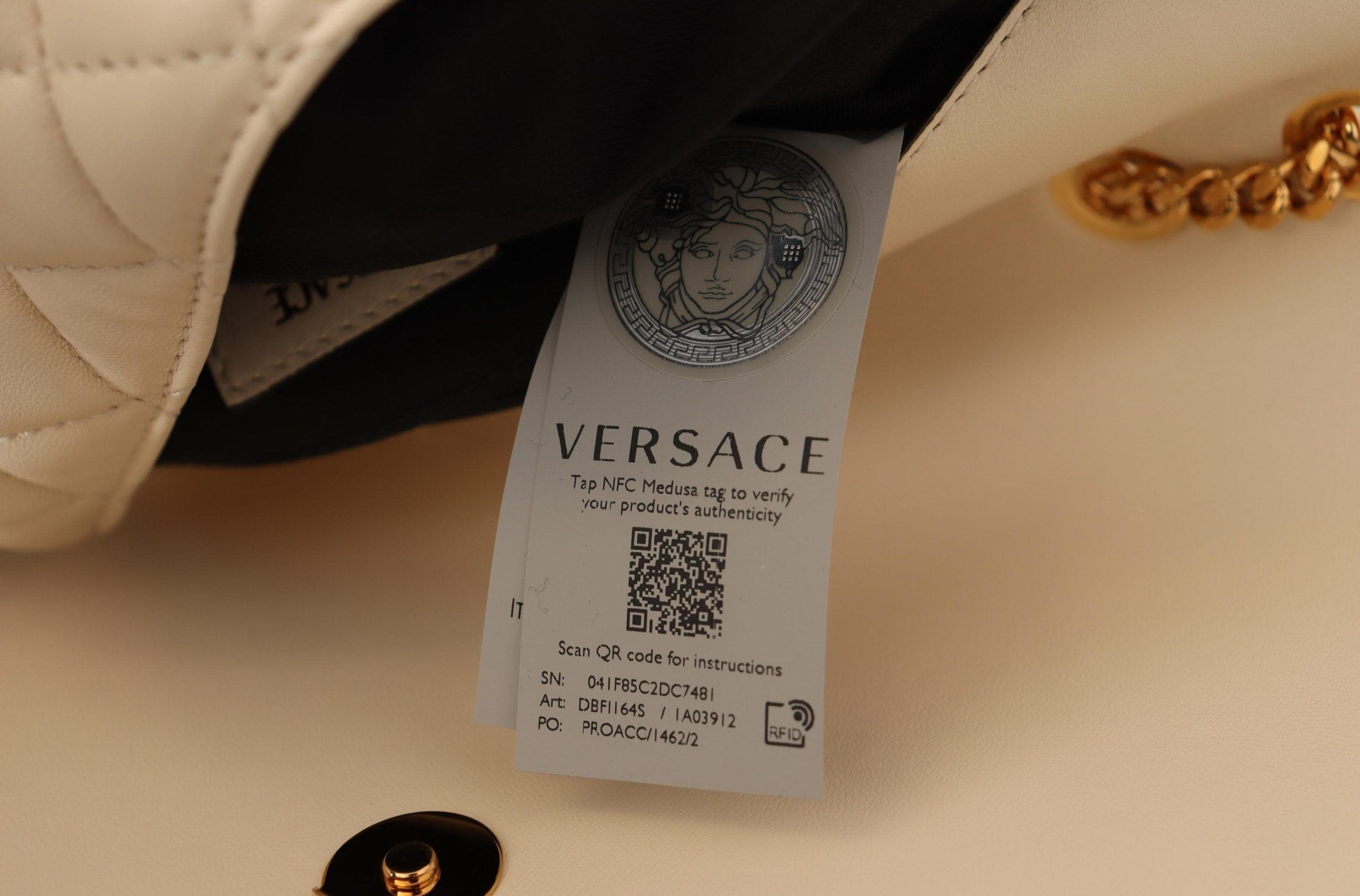 Сумка на плечо Versace Элегантная Белая Кожа Наппа