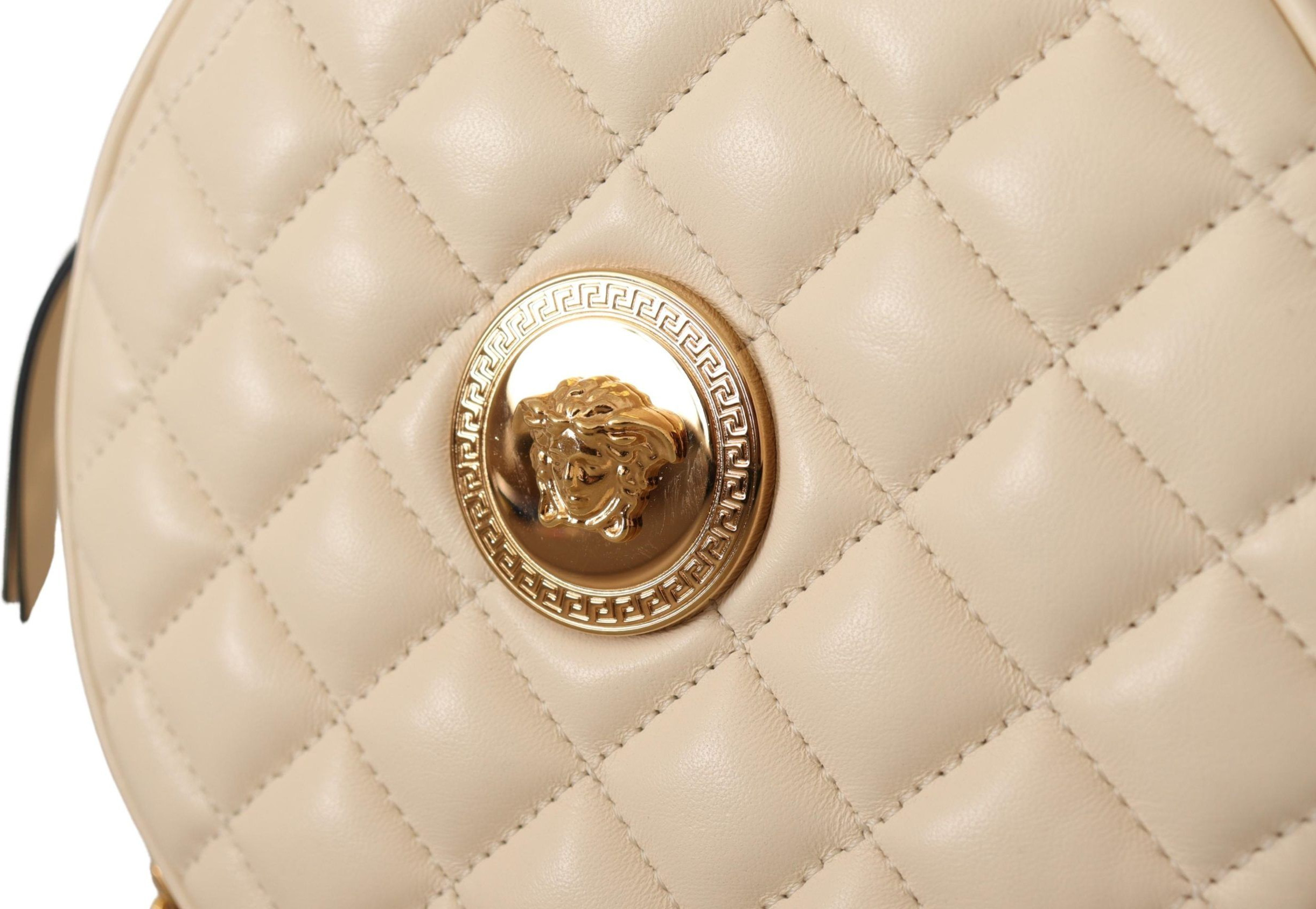 Сумка через плечо Versace Элегантная Белая Наппа Кожа Круглая