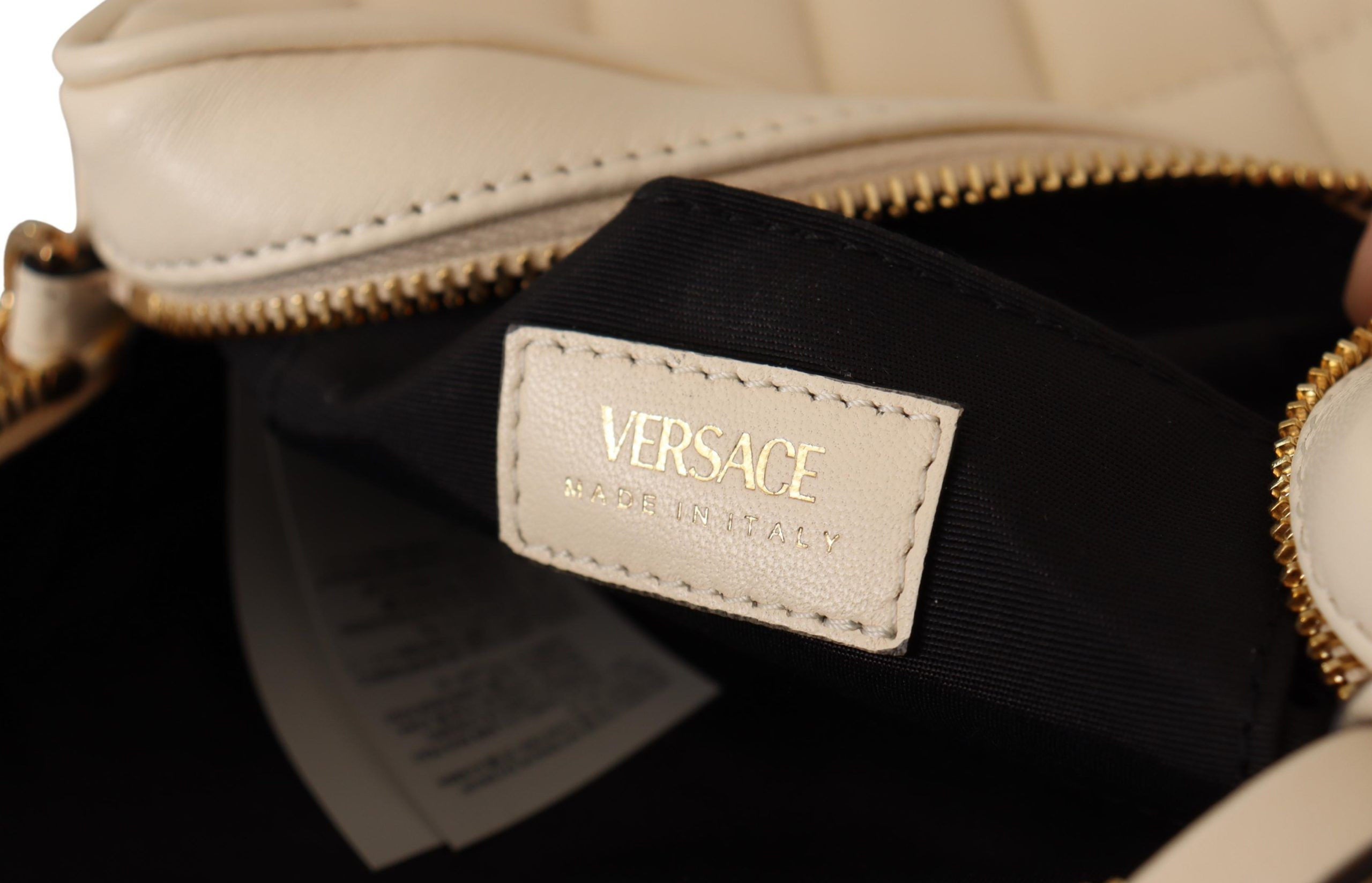Сумка через плечо Versace Элегантная Белая Наппа Кожа Круглая