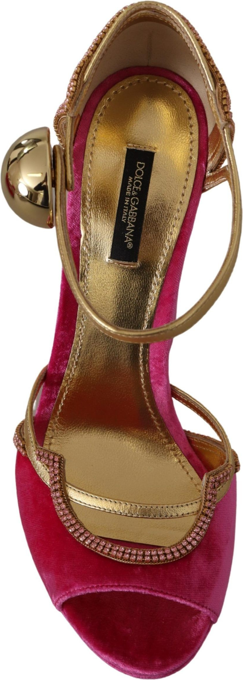 Dolce & Gabbana Yashil Belbogli Kristalli Zamsh To'piqbog'li Sandallar