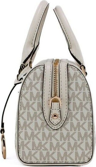Handbag Michael Kors Travel XS Light Cream Signature PVC Duffle Crossbody