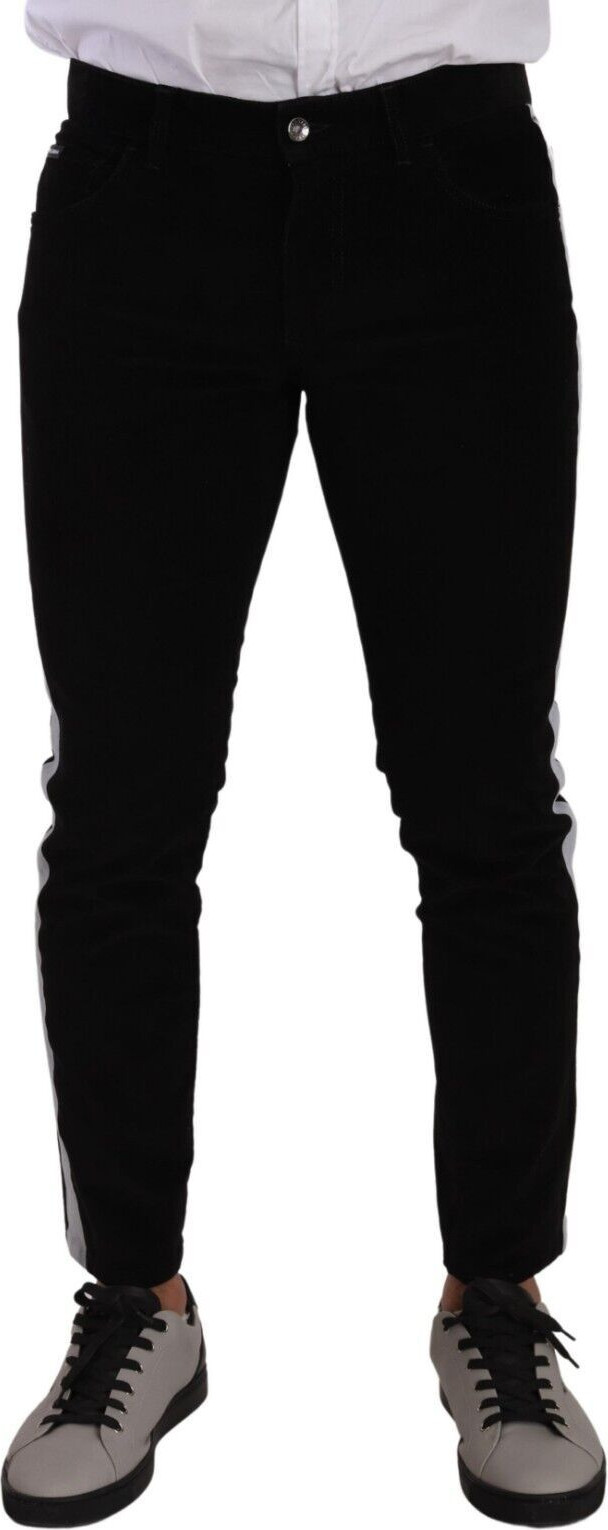 Dolce & Gabbana Black Cotton Stretch Skinny Corduroy Jeans