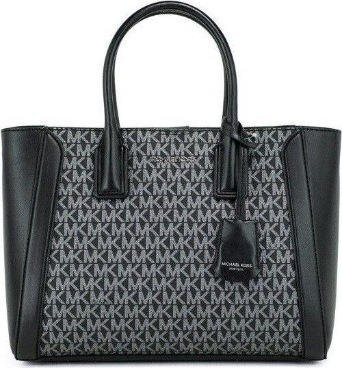 Satchel Handbag Michael Kors Kali Medium Black Signature PVC