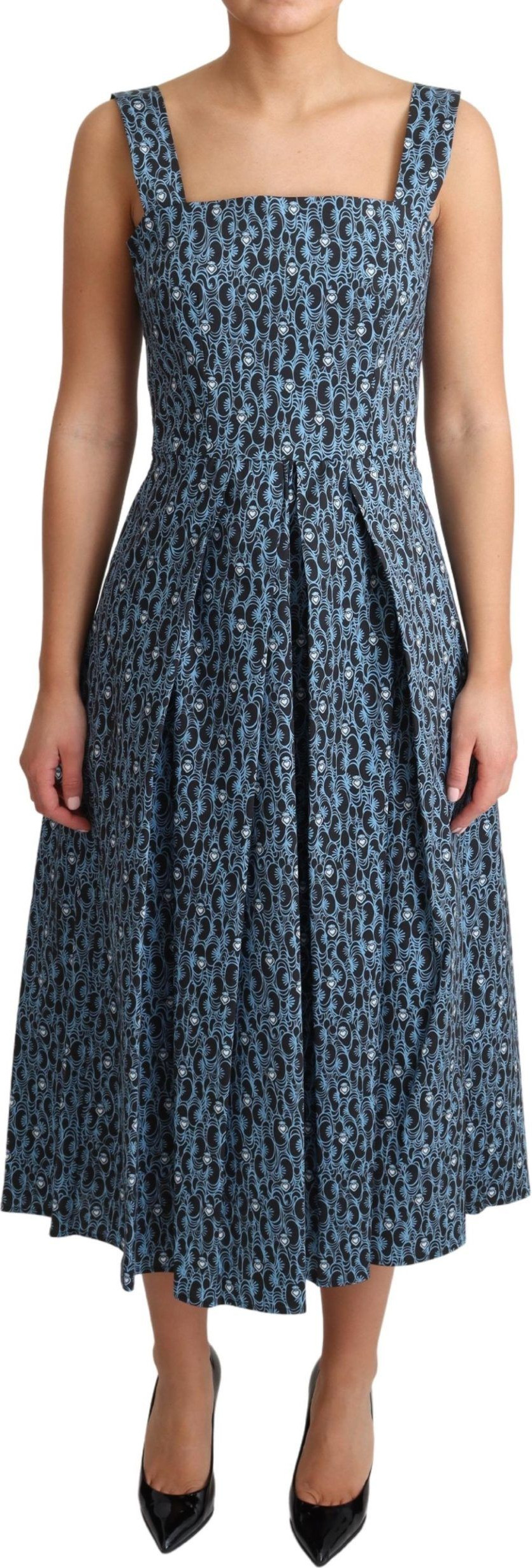 Dress Dolce & Gabbana Blue Heart Cotton A-Line Stretch