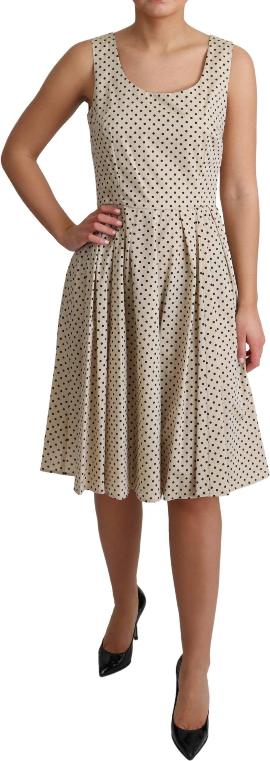 Dolce & Gabbana A-Line paxtali, nuqtalangan, jigarrang ko'ylak