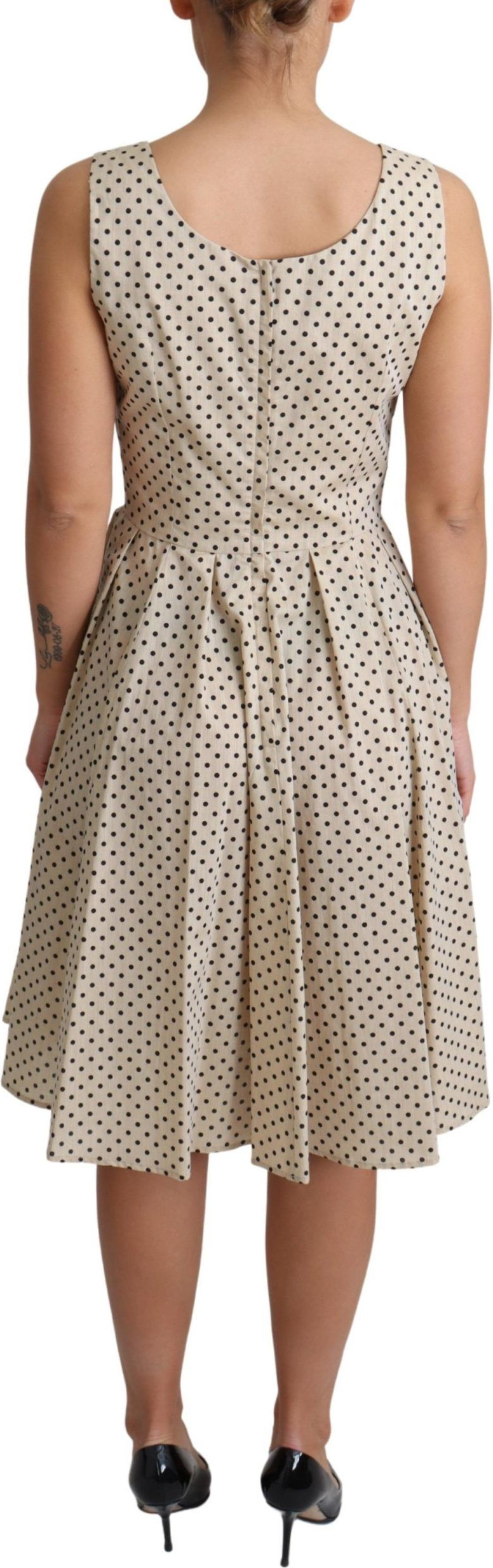 Dolce & Gabbana A-Line paxtali, nuqtalangan, jigarrang ko'ylak