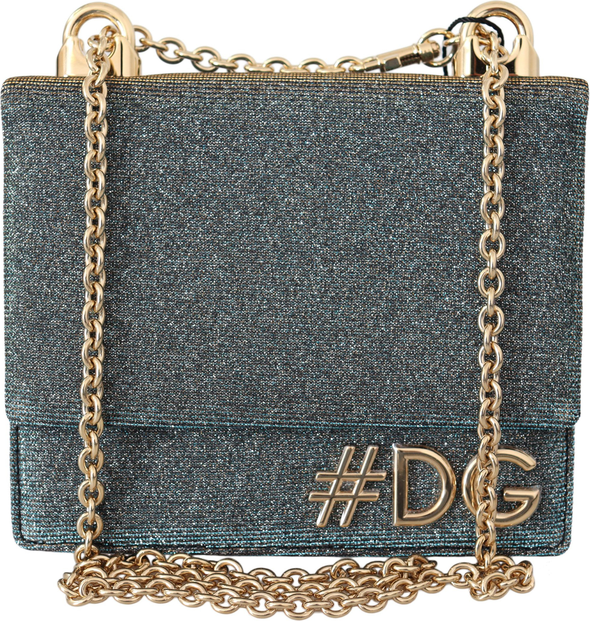 Dolce & Gabbana Zamagi Sumkasi-Kulgina Zamonaviy Kiyim-Bosh Moviy Mini Zamagi Gold aksessuarlar bilan