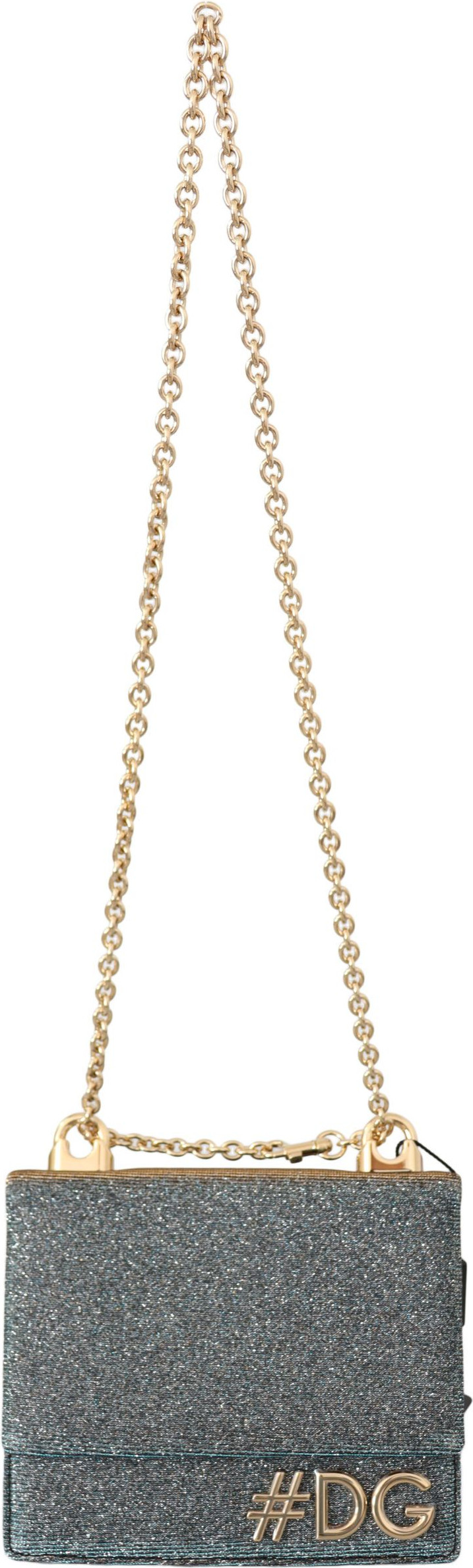 Dolce & Gabbana Zamagi Sumkasi-Kulgina Zamonaviy Kiyim-Bosh Moviy Mini Zamagi Gold aksessuarlar bilan