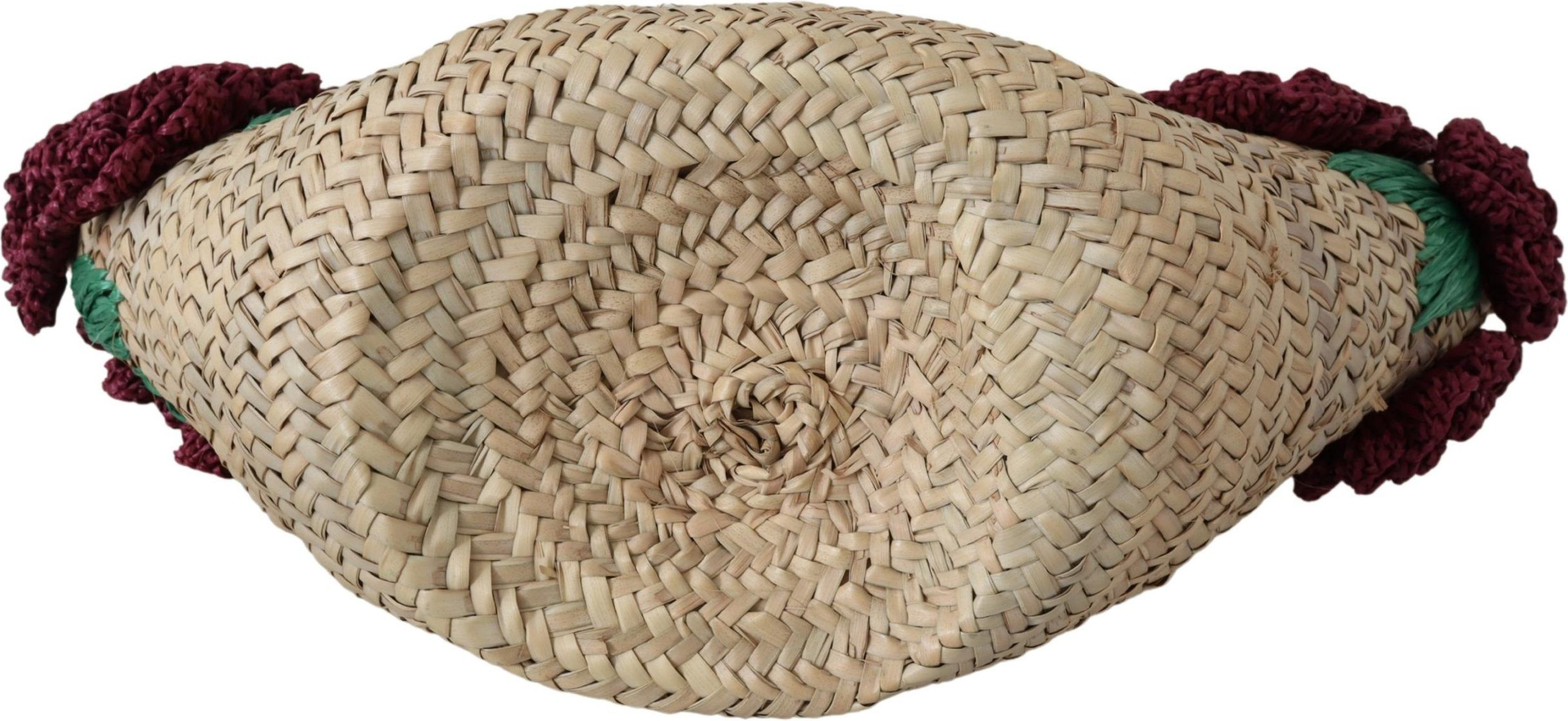 Tote Bag Dolce & Gabbana Chic Floral Straw Tote Elegance