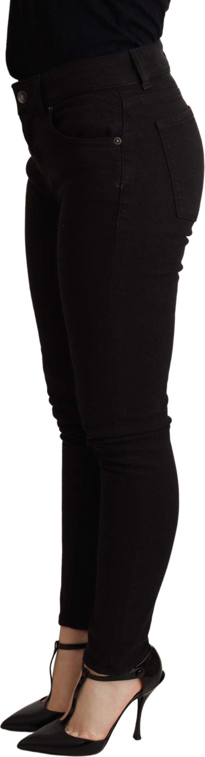 Trouser Dolce & Gabbana Black Skinny Denim Cotton Stretch Trouser