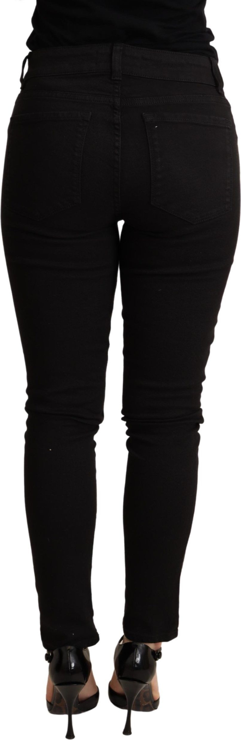 Trouser Dolce & Gabbana Black Skinny Denim Cotton Stretch Trouser