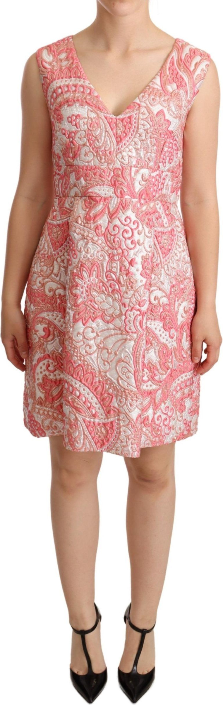 Dolce & Gabbana pushti gulli jakardli pliseli ko'ylak