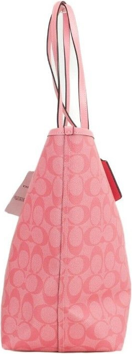 Yengdagi sumka Coach Pink Lemonade Signature Coated Canvas City Tote