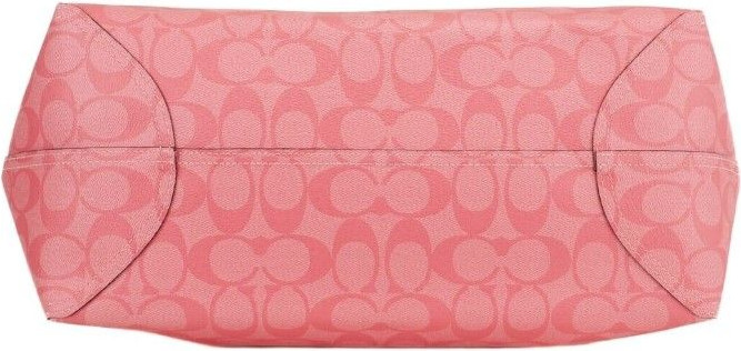 Yengdagi sumka Coach Pink Lemonade Signature Coated Canvas City Tote