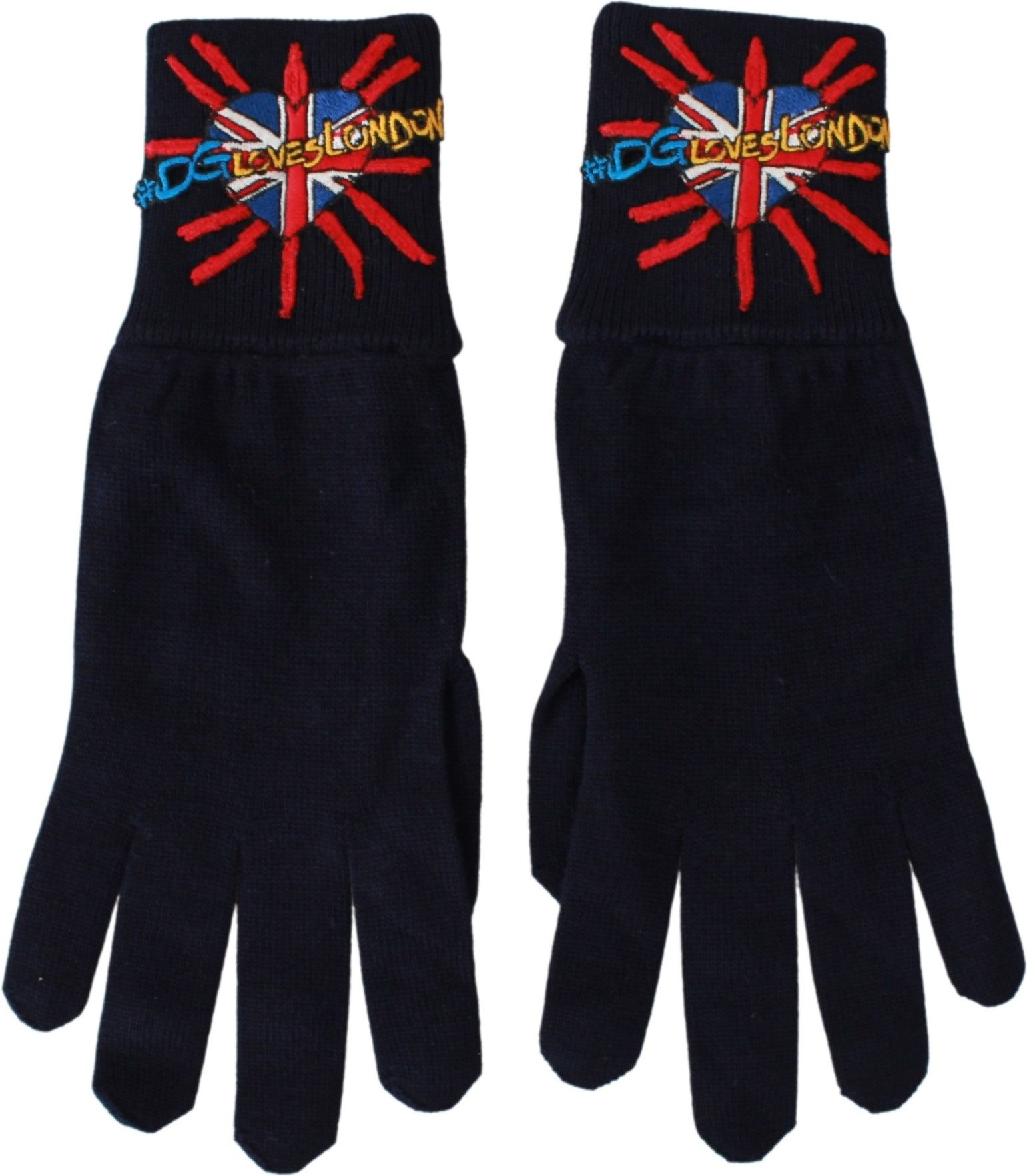 Dolce & Gabbana Movut Qo'lqoplar Moviy #DGLovesLondon Naqshli Jun