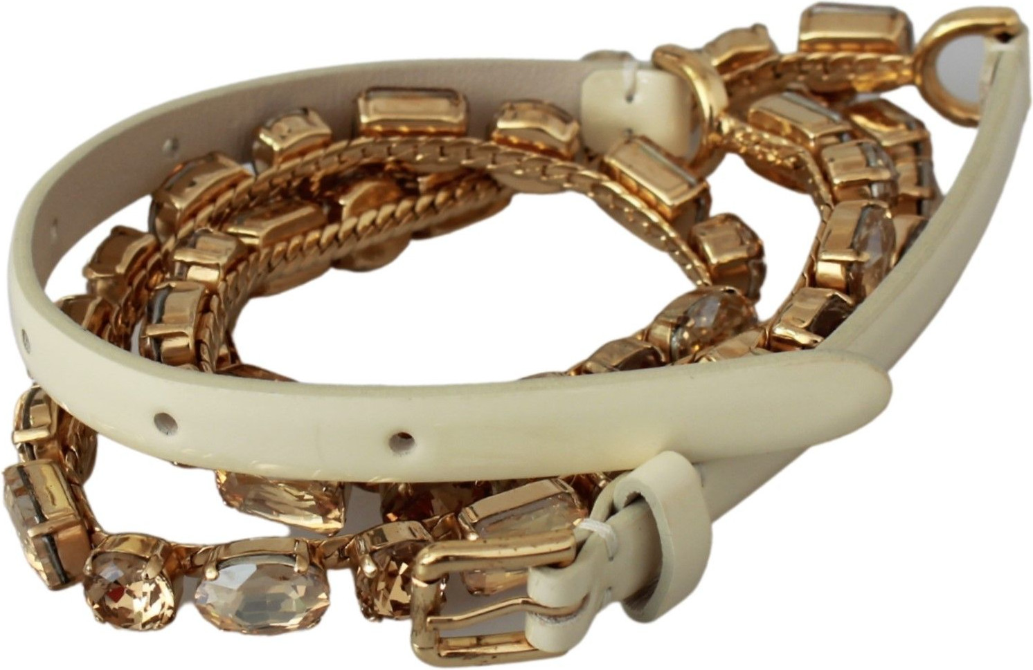 Dolce & GabbanaBeltsi Kristallar bilan Oq Charm