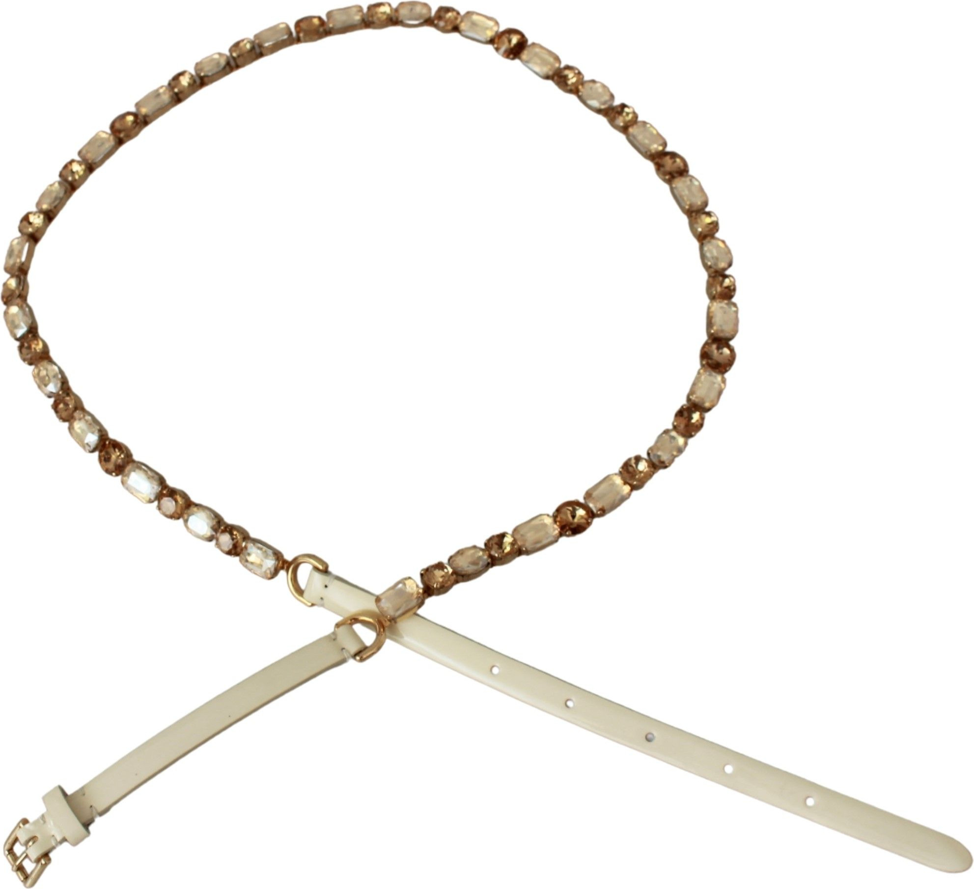 Dolce & GabbanaBeltsi Kristallar bilan Oq Charm