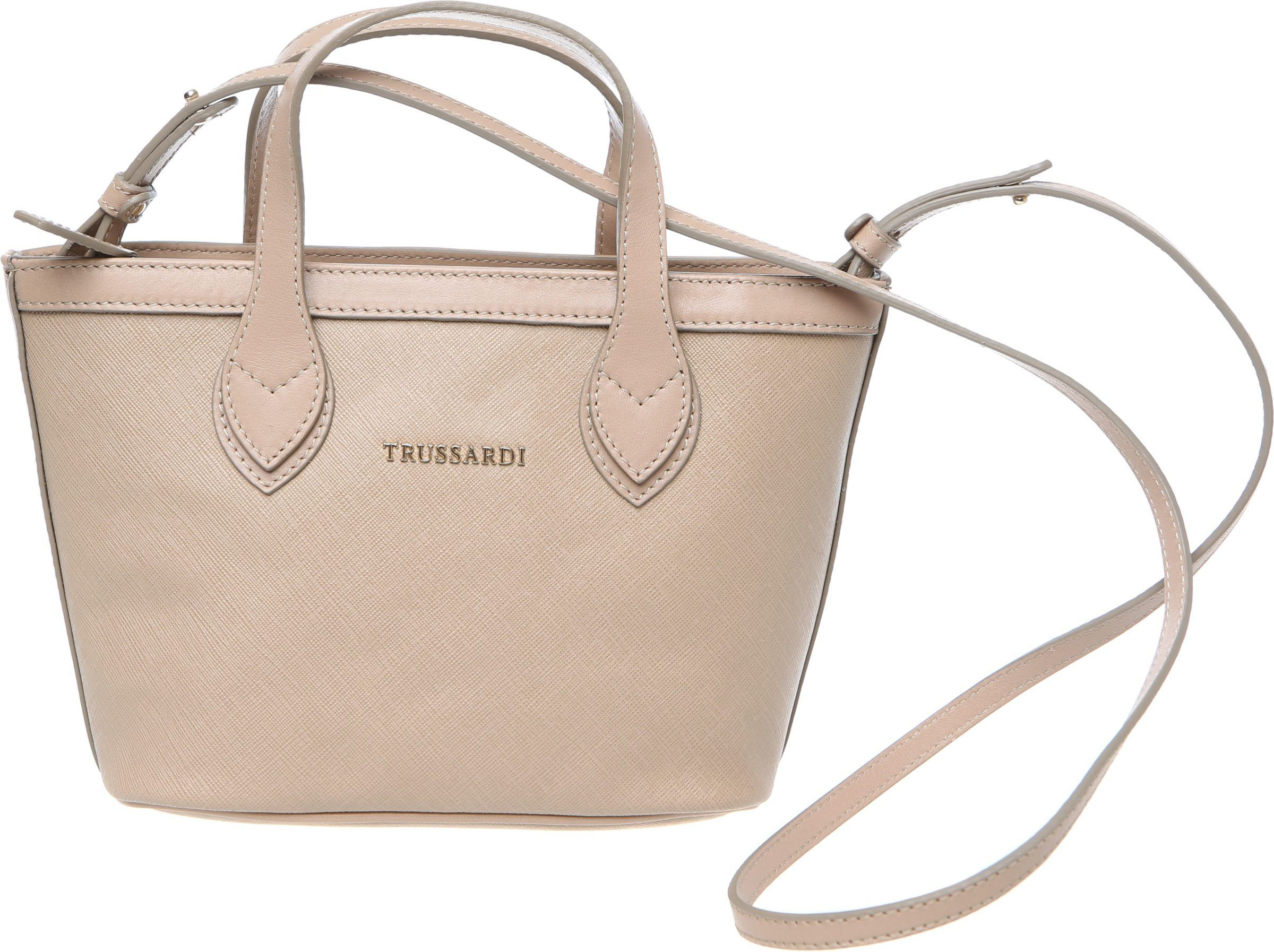 Женская сумка Trussardi Бежевая Кожаная Сумка