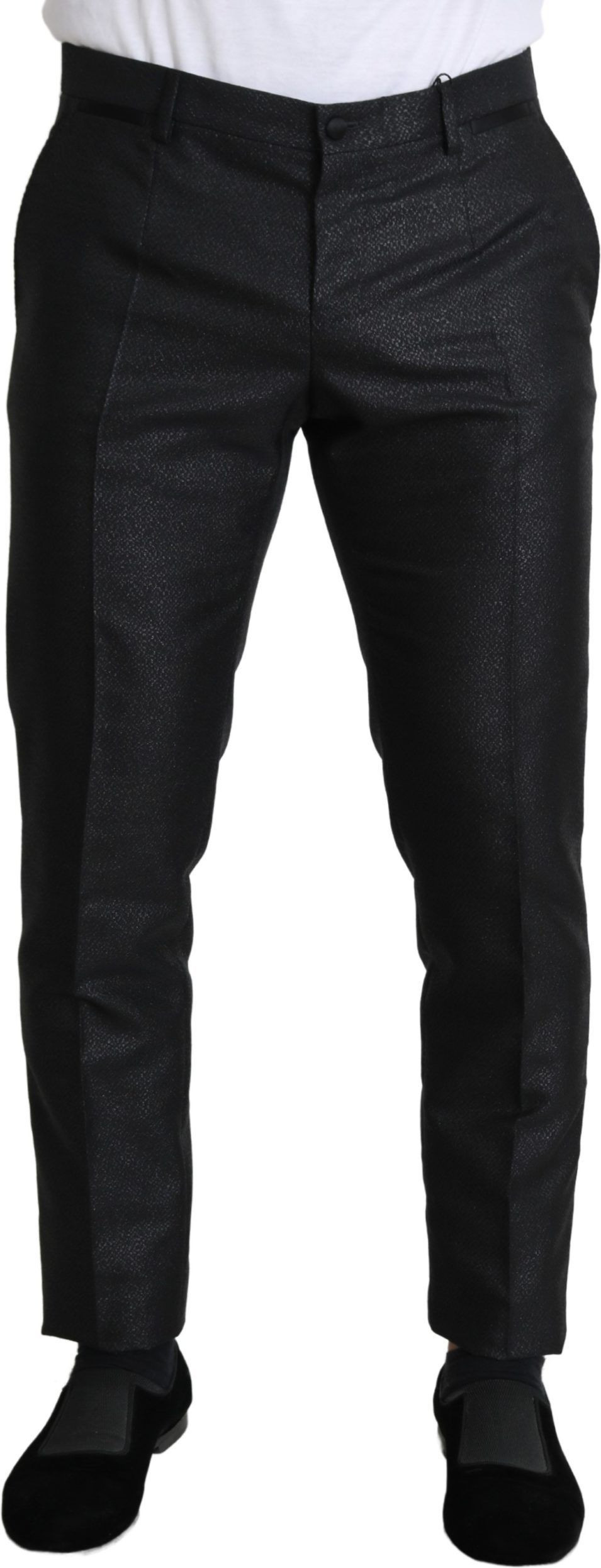 Trouser Dolce & Gabbana Black Metallic Skinny Trouser