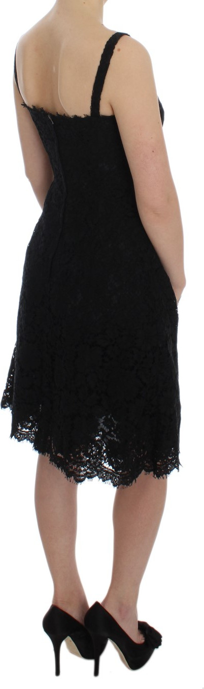 Платье Dolce & Gabbana Черное, с цветочным кружевом, футляр