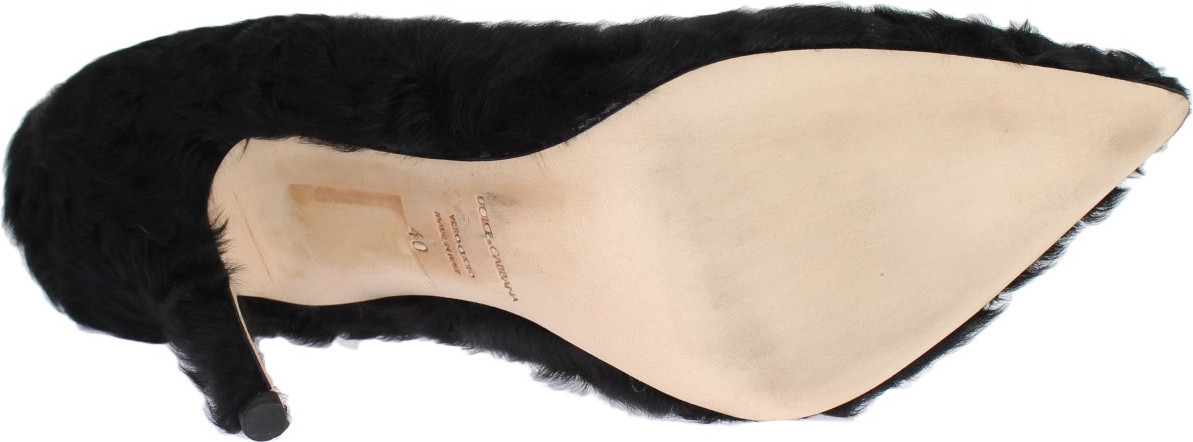 Dolce & Gabbana Qora Xiangao Lamb Fur Deri Zamsh To'piq