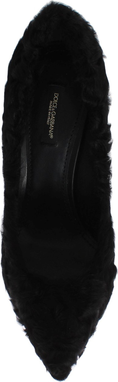 Dolce & Gabbana Qora Xiangao Lamb Fur Deri Zamsh To'piq