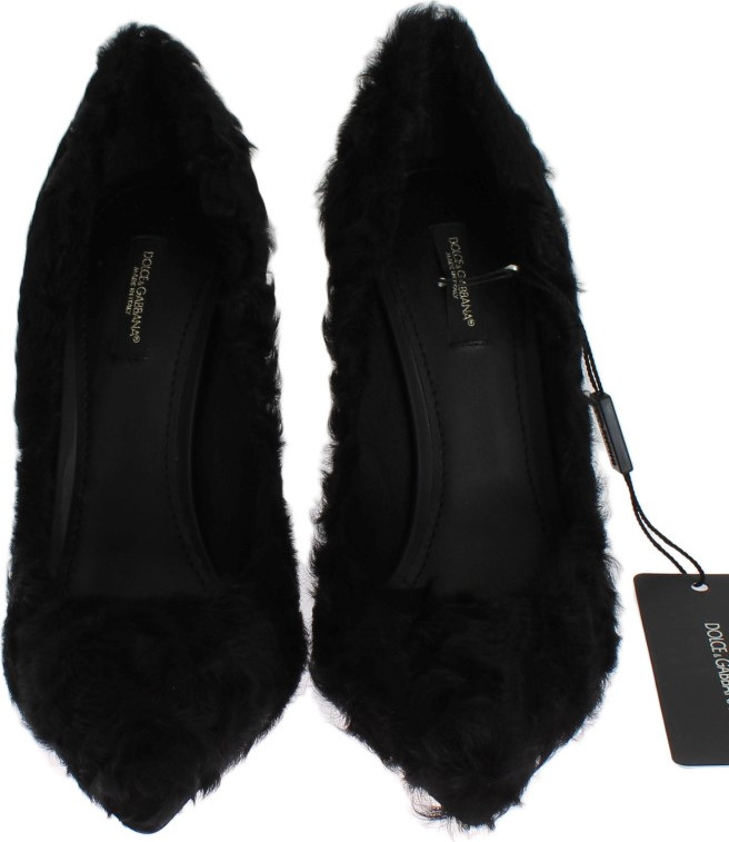 Dolce & Gabbana Qora Xiangao Lamb Fur Deri Zamsh To'piq