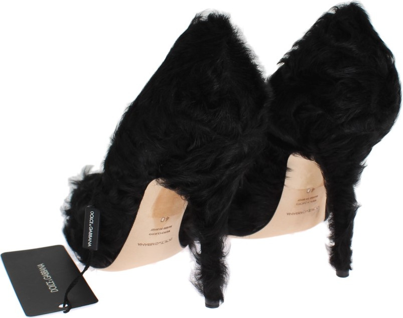 Dolce & Gabbana Qora Xiangao Lamb Fur Deri Zamsh To'piq