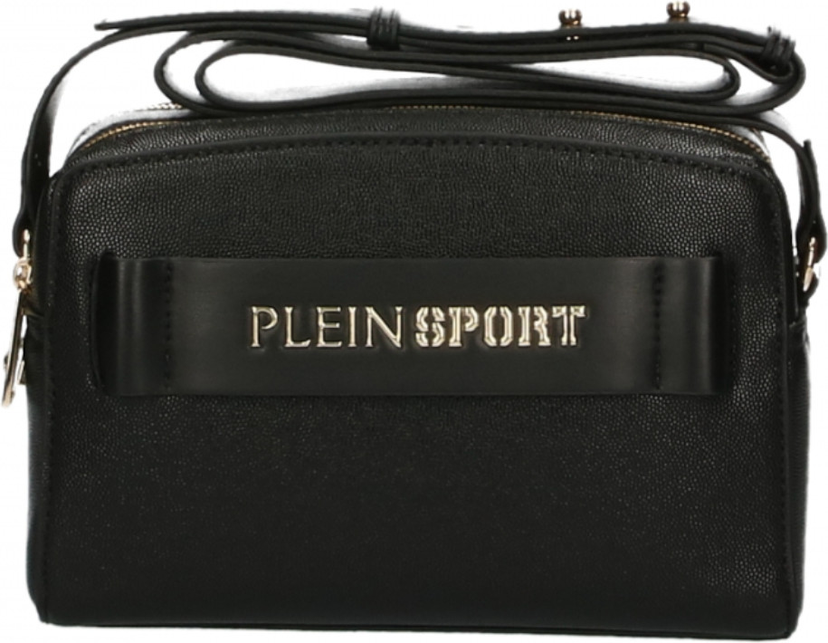 Сумка через плечо Plein Sport Гладкая черная с двойной молнией