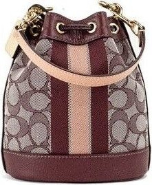 Crossbody Bag Coach Dempsey Mini Patch Wine Jacquard Canvas