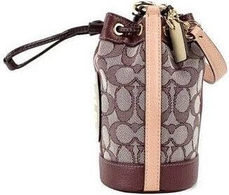 Crossbody Bag Coach Dempsey Mini Patch Wine Jacquard Canvas