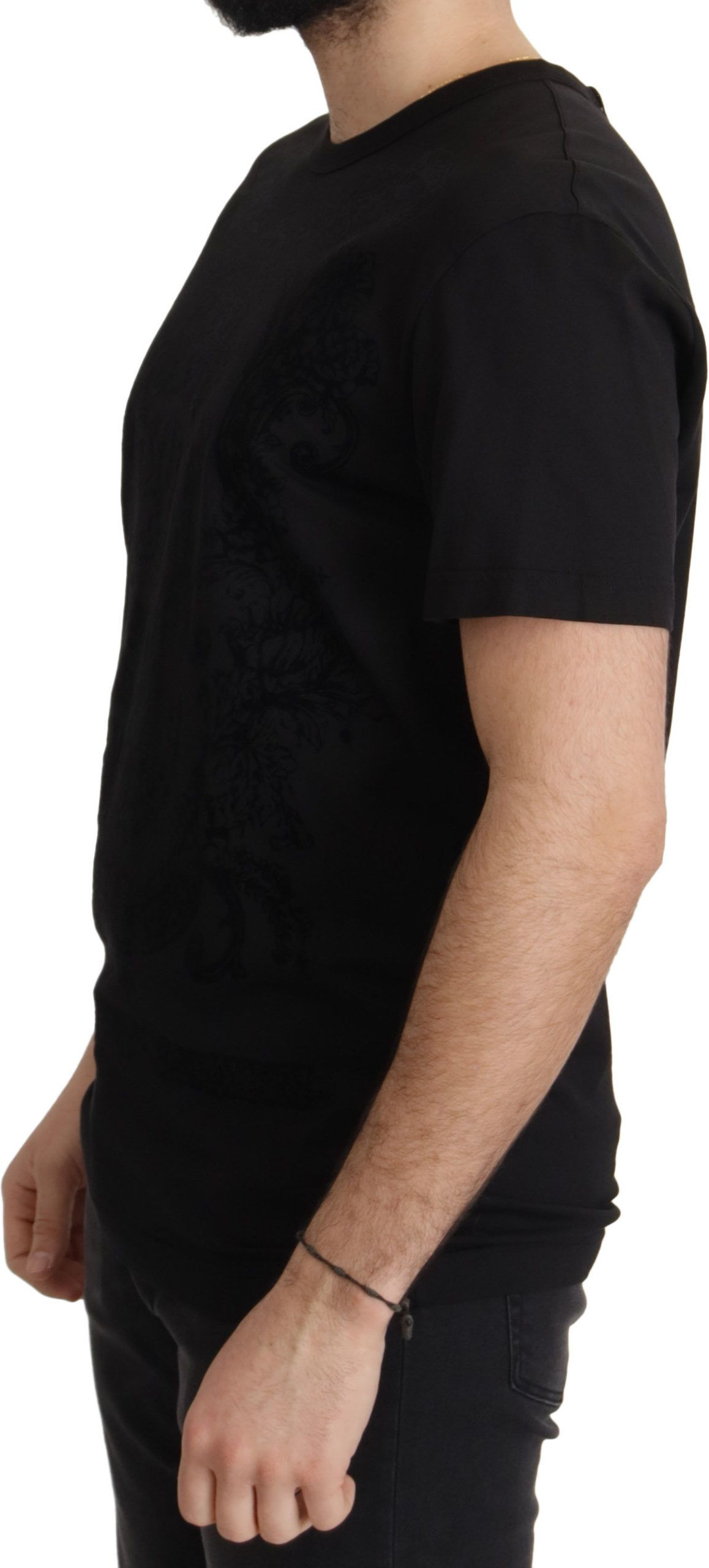 T-shirt Dolce & Gabbana Black DG Baroque Cotton Crewneck