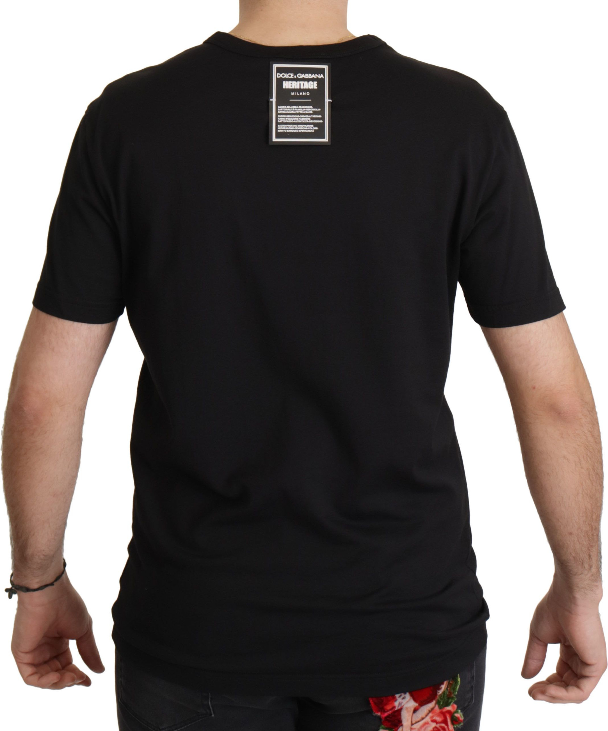 T-shirt Dolce & Gabbana Black DG Baroque Cotton Crewneck