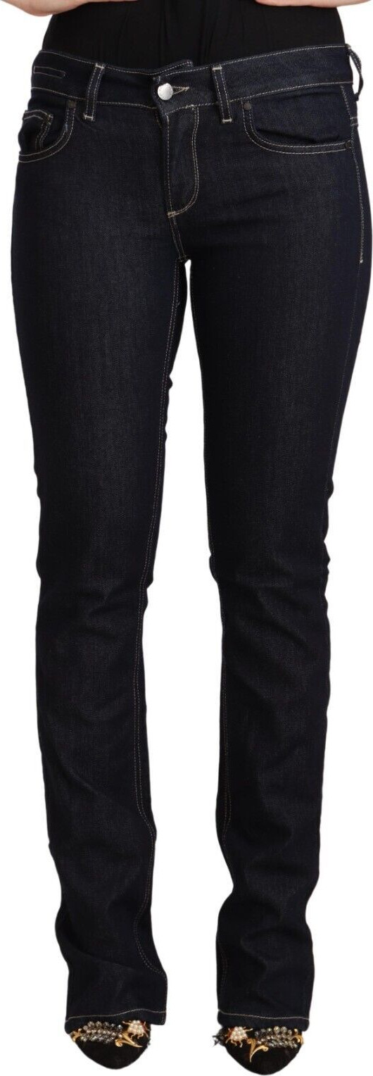 Jeans Gianfranco Ferre Schwarzer Baumwoll Stretch Niedrige Taille Skinny Denim