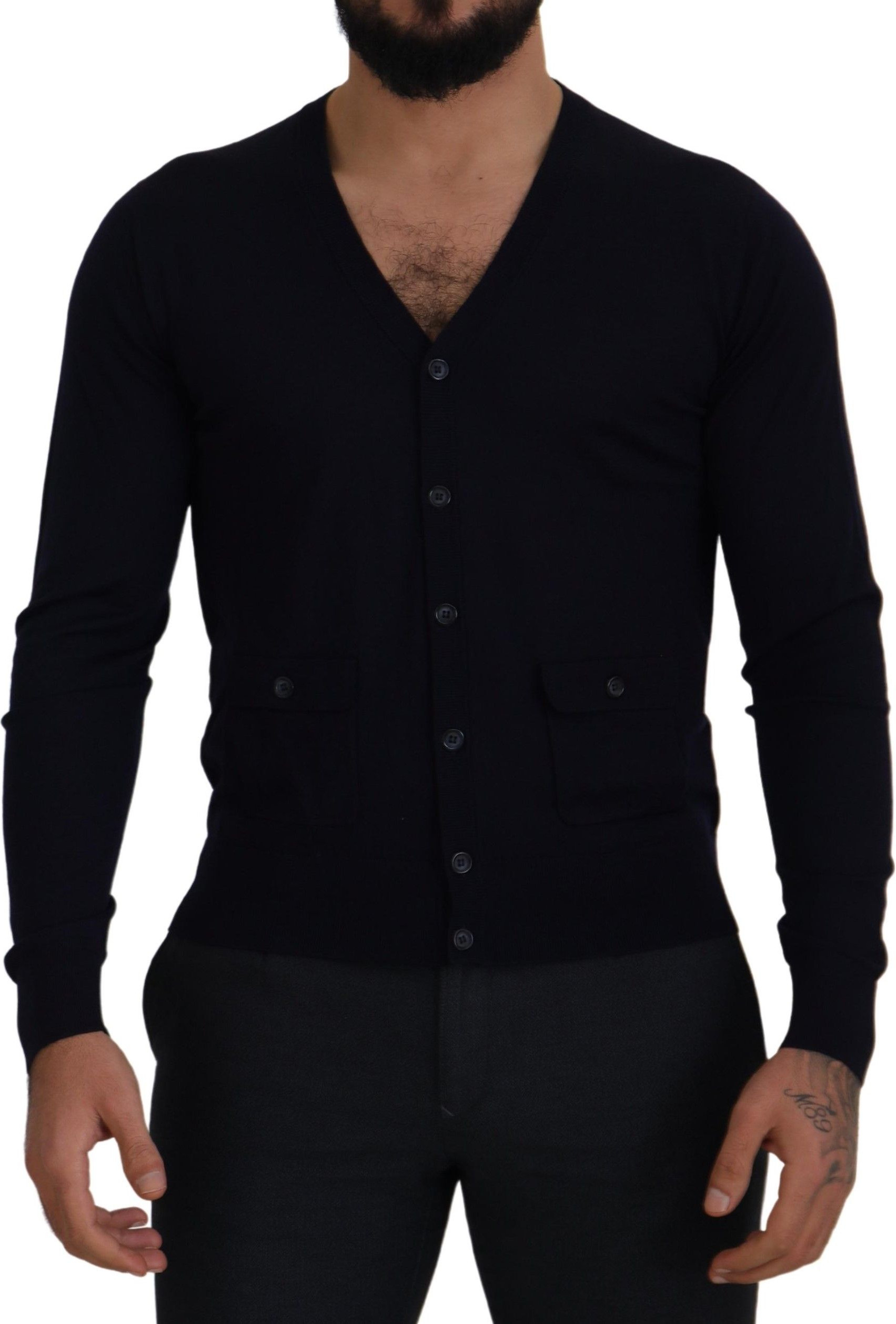 Cardigan Sweater Dolce & Gabbana Blue Wool