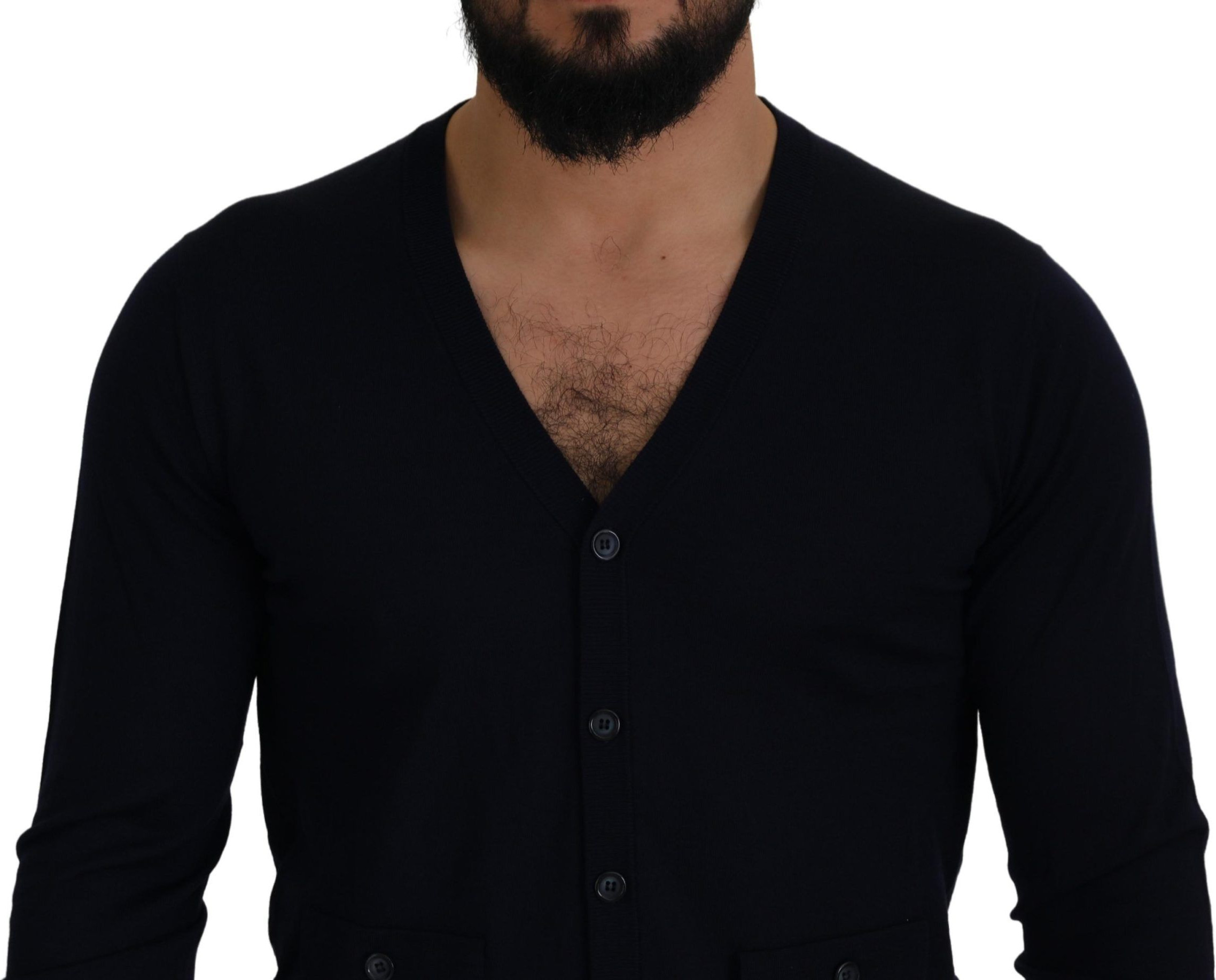 Cardigan-Pullover von Dolce & Gabbana aus blauer Wolle