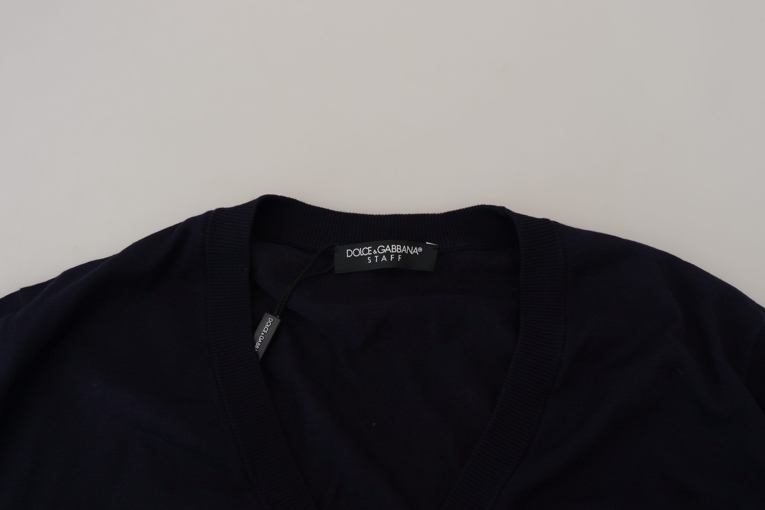 Cardigan-Pullover von Dolce & Gabbana aus blauer Wolle