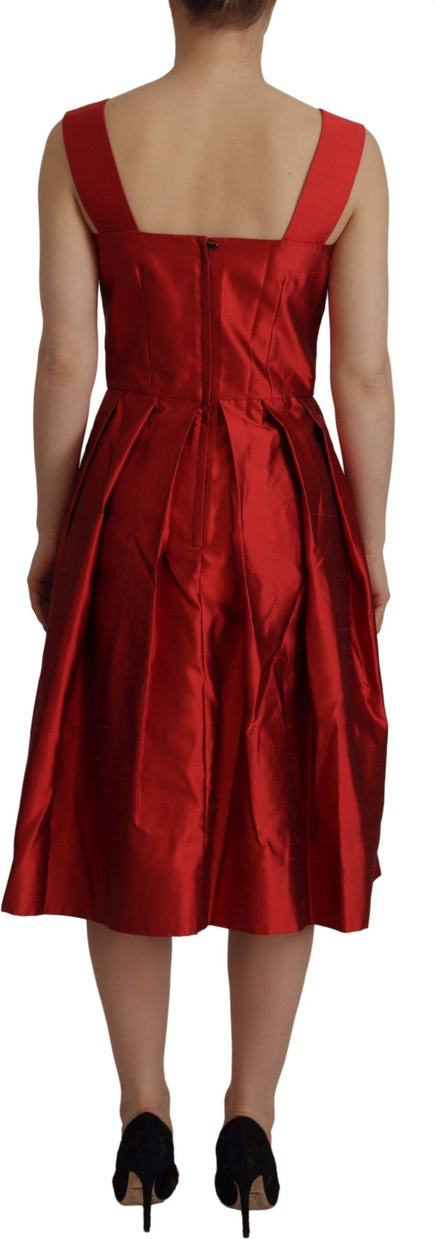 Dress Dolce & Gabbana A-line Pleated Satin Silk