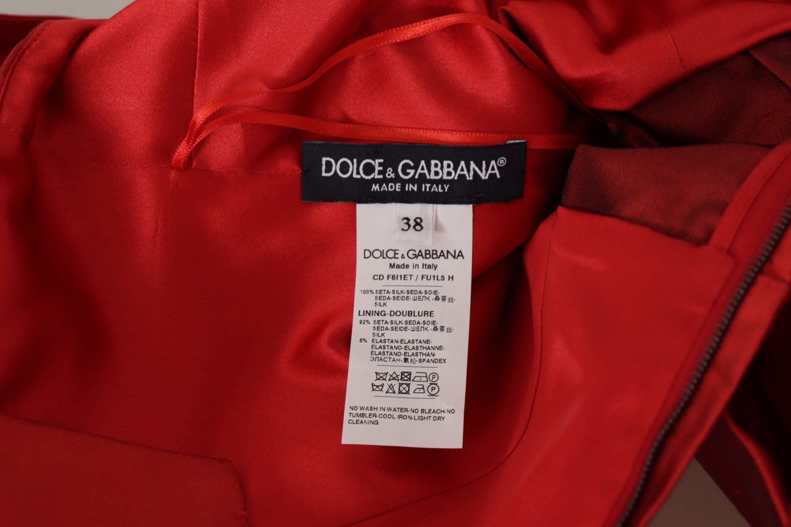Dress Dolce & Gabbana A-line Pleated Satin Silk