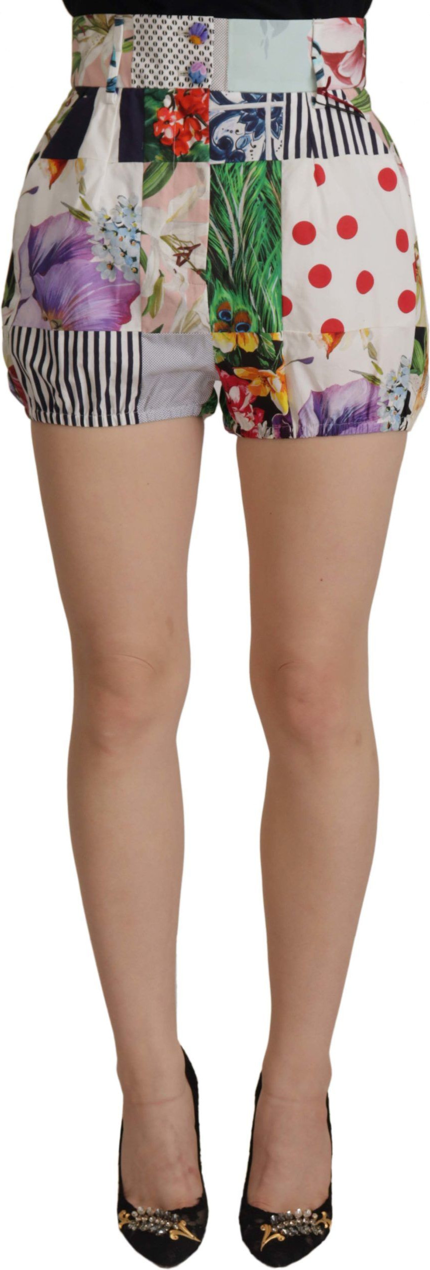 Shorts Dolce & Gabbana Multicolor Patchwork High Waist