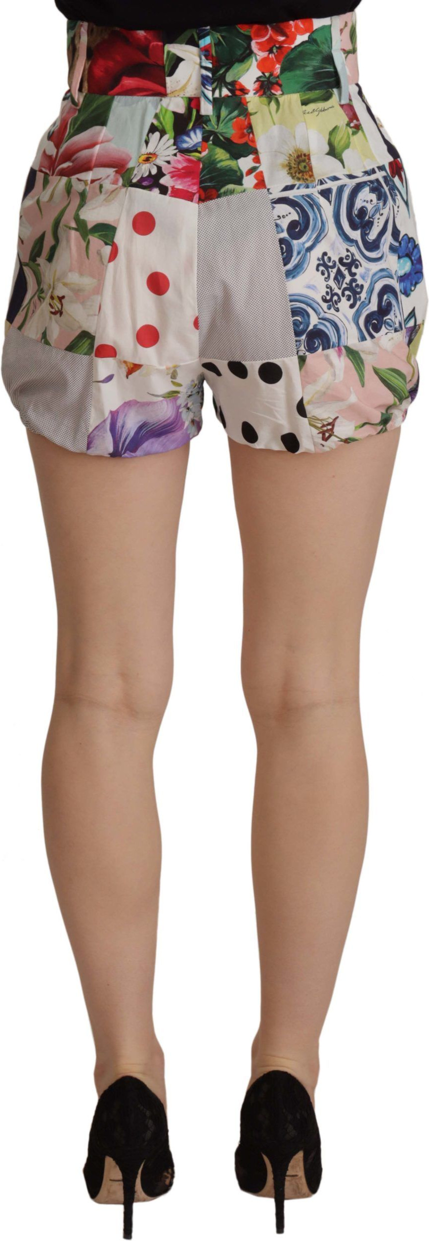Shorts Dolce & Gabbana Multicolor Patchwork High Waist