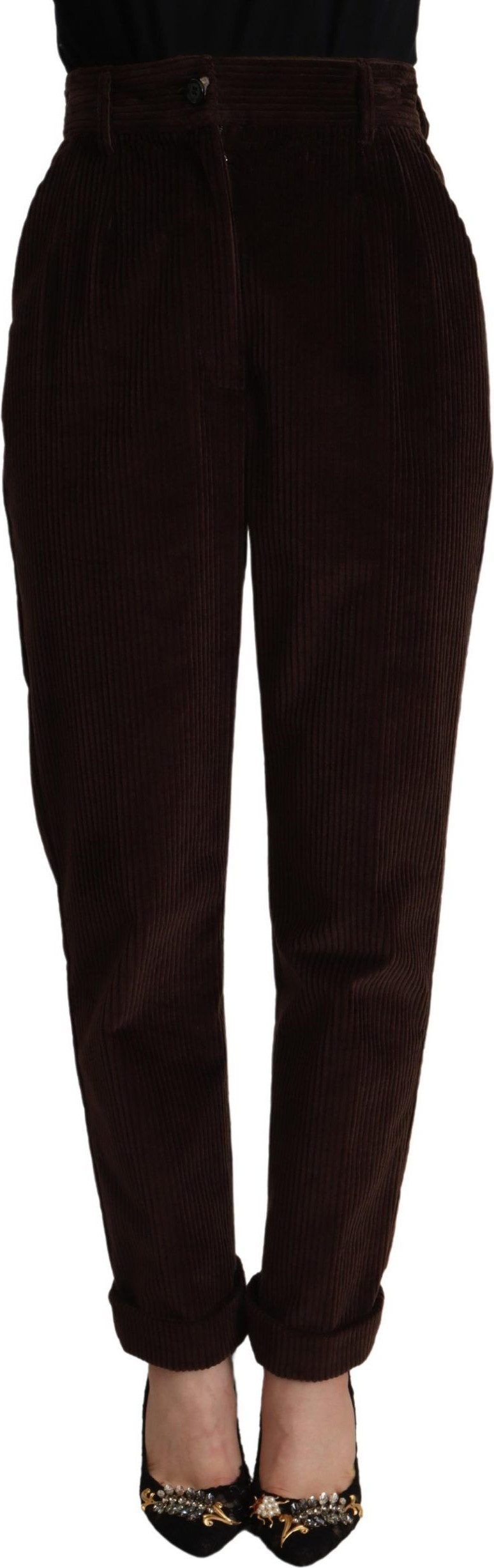 Hose Dolce & Gabbana Bordeaux Cordhose Baumwollhose Tapered Fit Hose