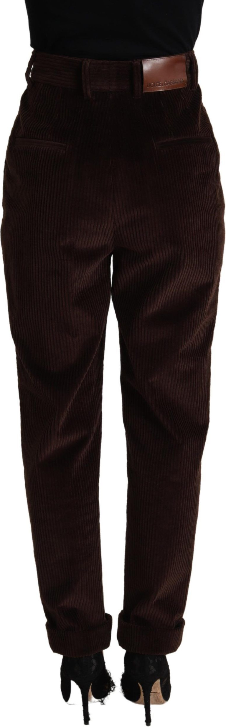 Trouser Dolce & Gabbana Bordeaux Corduroy Cotton Trouser Tapered Pants