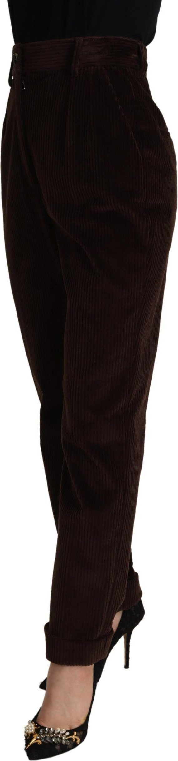 Trouser Dolce & Gabbana Bordeaux Corduroy Cotton Trouser Tapered Pants