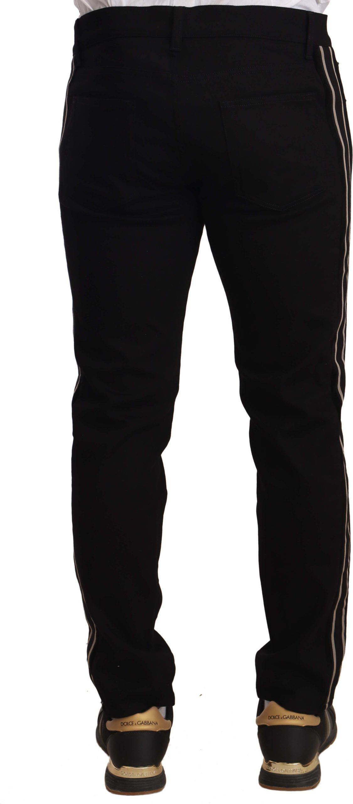 Jeans Dolce & Gabbana Black Skinny Fit Denim Side Band Jeans Pant