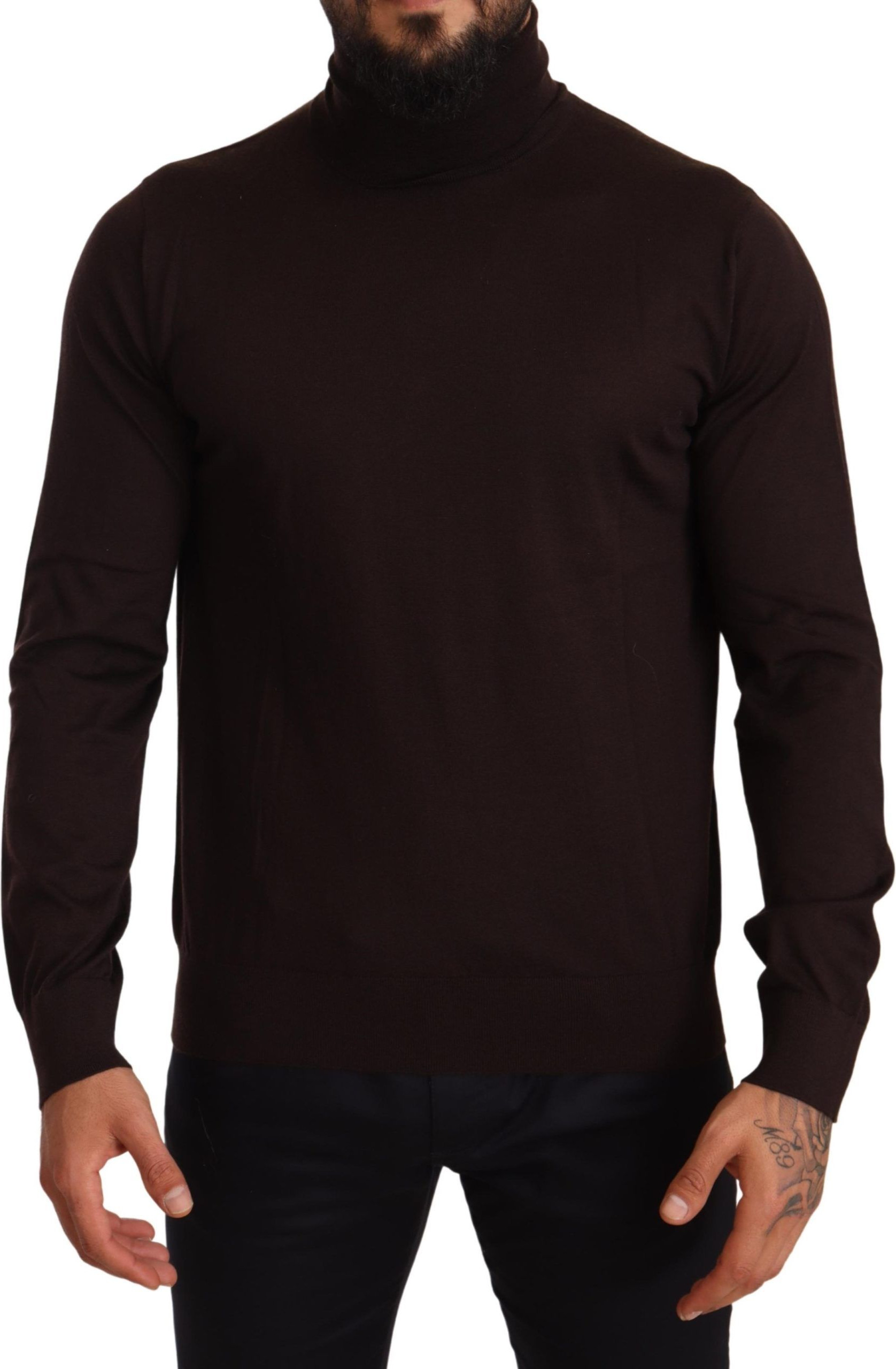 Dolce & Gabbana junki, jigarrangli kashmir turtle boyunli sviter