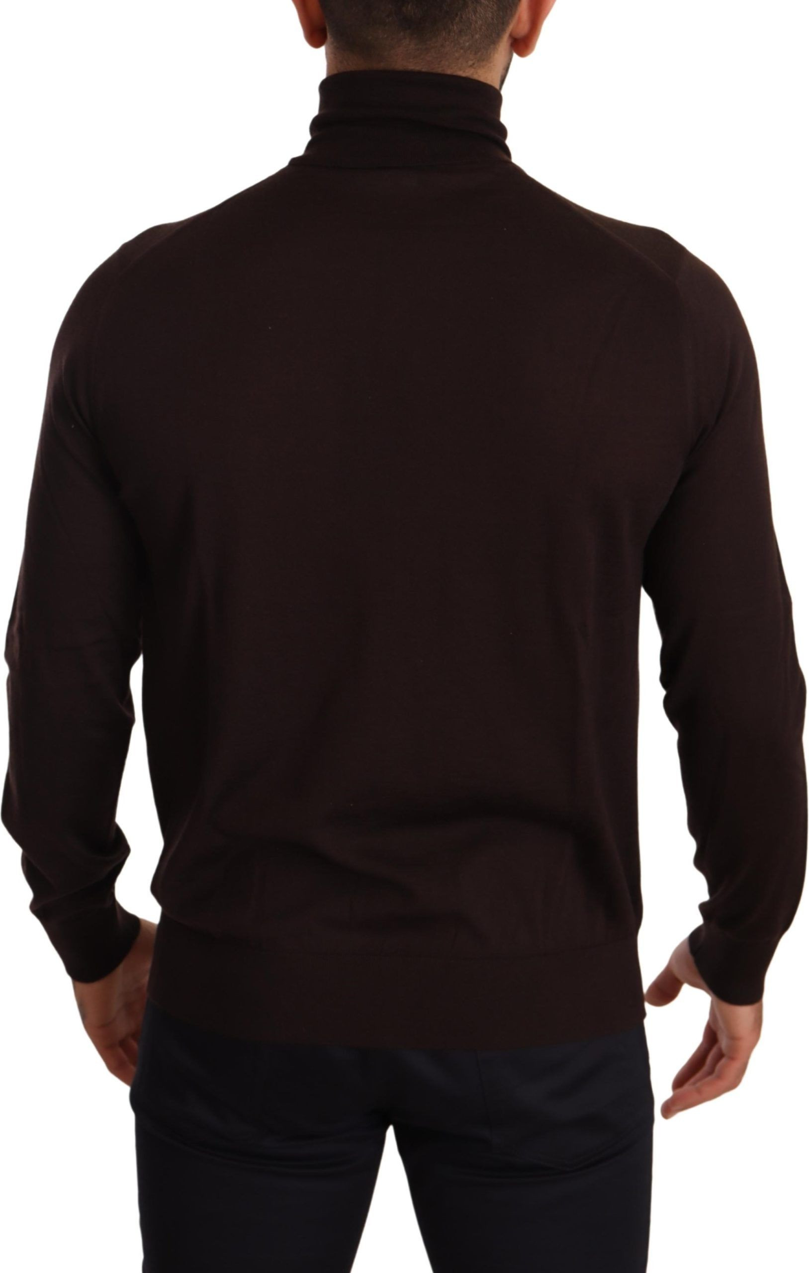 Pullover Sweater Dolce & Gabbana Brown Cashmere Turtleneck